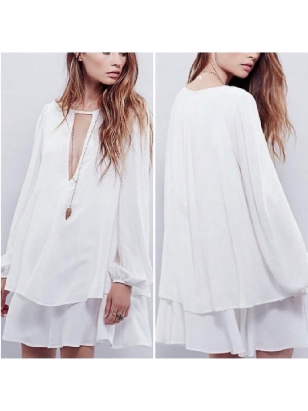 Free People Beck Tunic Dress White